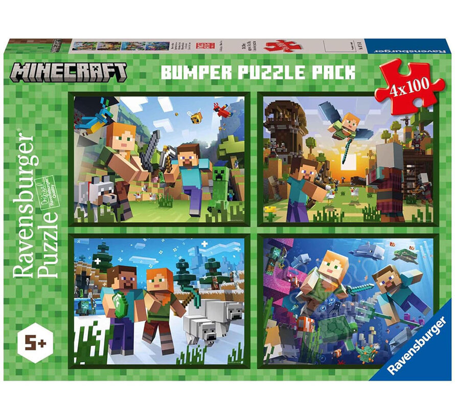 Ravensburger Minecraft Puzzle  4 x 100pcs XXL Bumper Pack