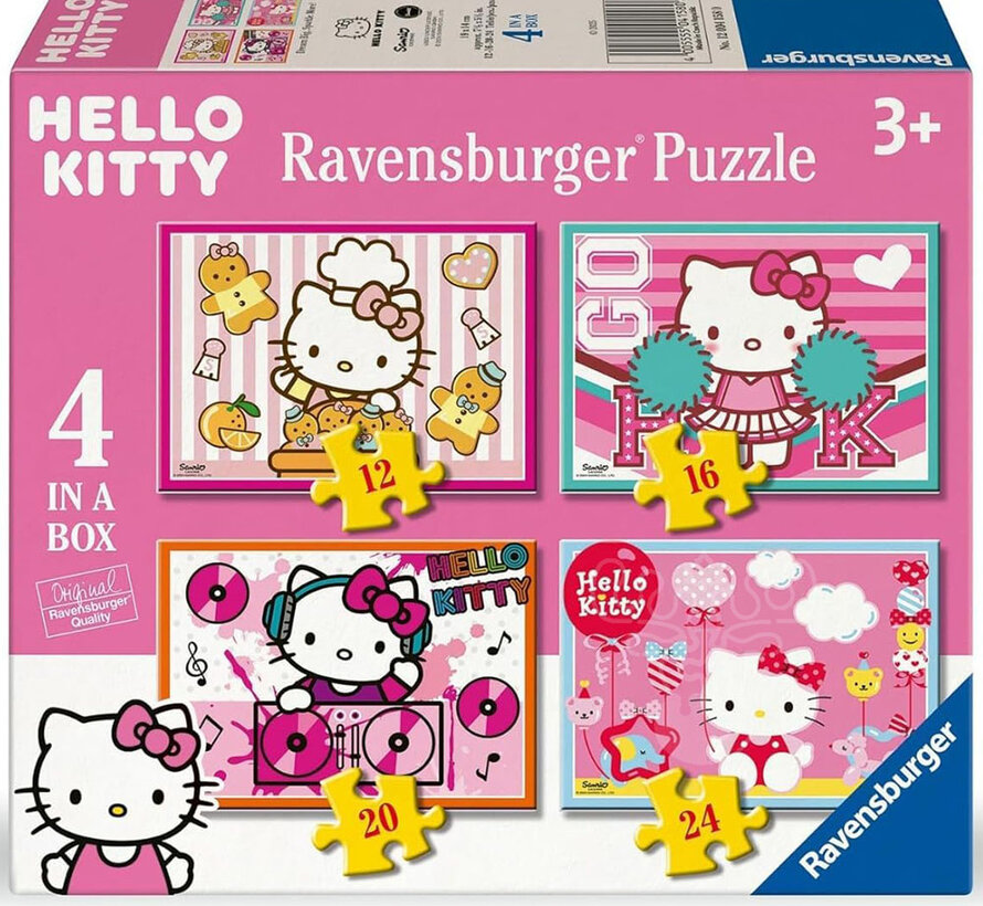 Ravensburger Hello Kitty: Dream Big, Sparkle More! Puzzle: 12, 16,  20, 24pcs  XXL - 4 in a Box