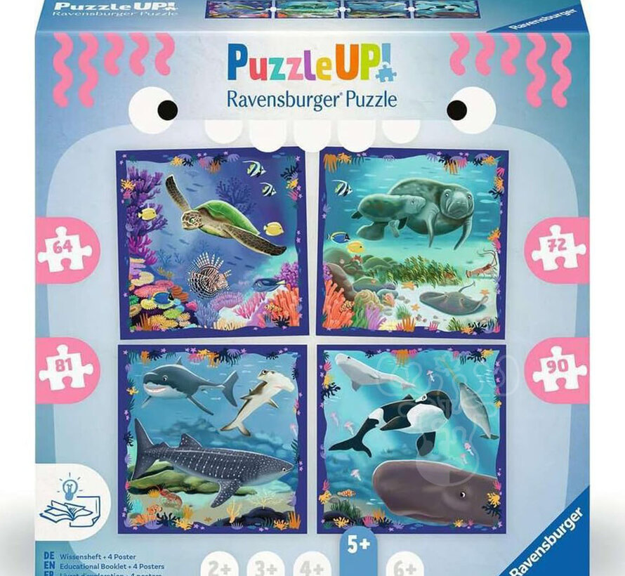 Ravensburger Puzzle Up Ocean Life Puzzle 64, 72, 81, 90pcs