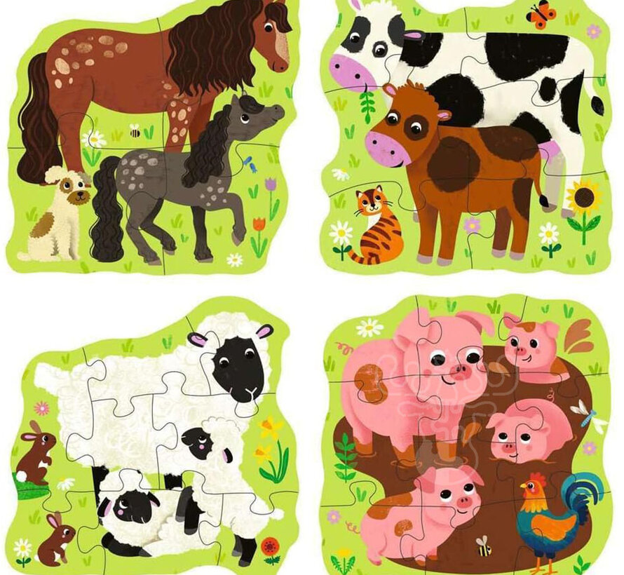 Ravensburger Puzzle Up Farm Animals Puzzle 4, 6, 8, 10,pcs