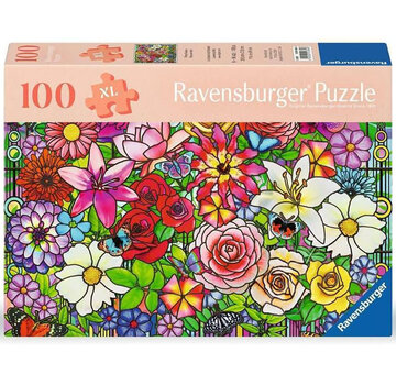 Ravensburger Ravensburger Feel Well & Puzzle: Tiffany Flowers Puzzle 100pcs XL