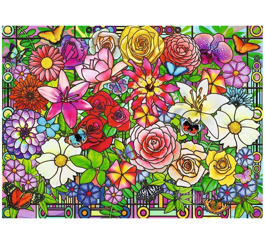 Ravensburger Feel Well & Puzzle: Tiffany Flowers Puzzle 100pcs XL