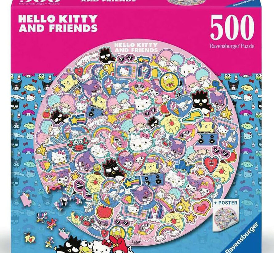 Ravensburger Hello Kitty: A whirlwind of sweetness Round Puzzle 500pcs