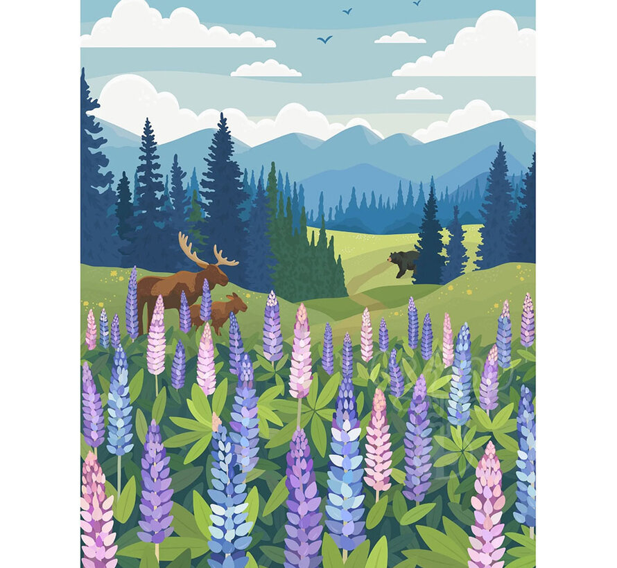 Villager Lupines Meadow Puzzle 1000pcs