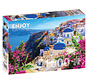 Enjoy Santorini View with Flowers, Greece Puzzle 1000pcs