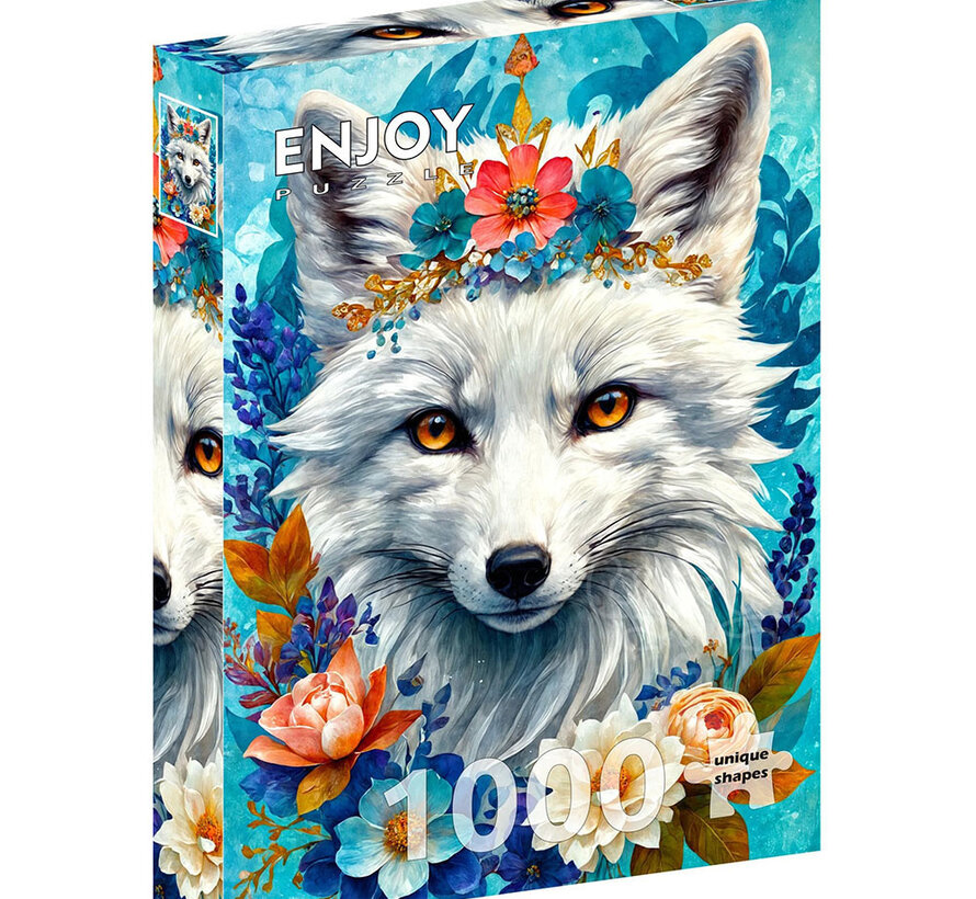 Enjoy Blooming Snow Fox Puzzle 1000pcs