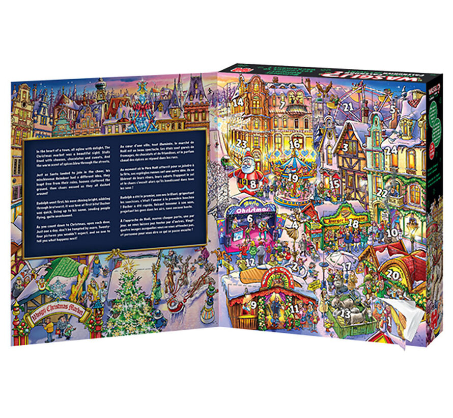 Jumbo Wasgij Christmas Advent Calendar Reindeer Rumpus Puzzle 24 x 54pcs