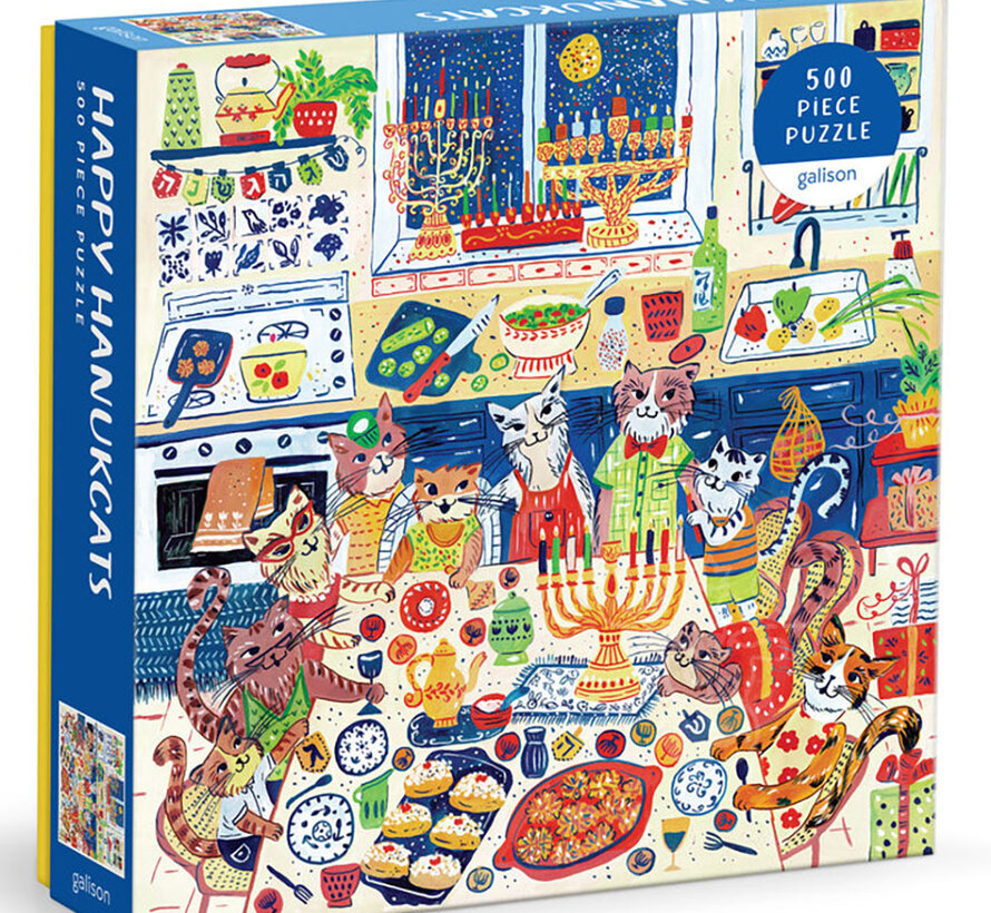 Galison Happy Hanukcats Puzzle 500pcs