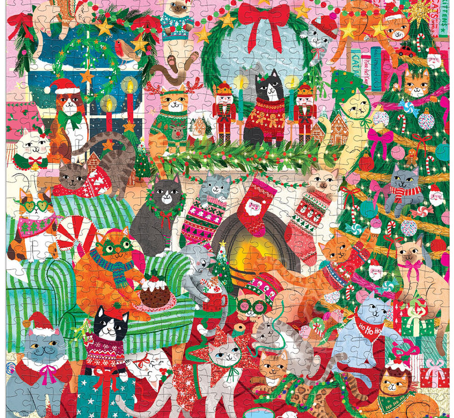Mudpuppy Merry Catmas! Puzzle 500pcs