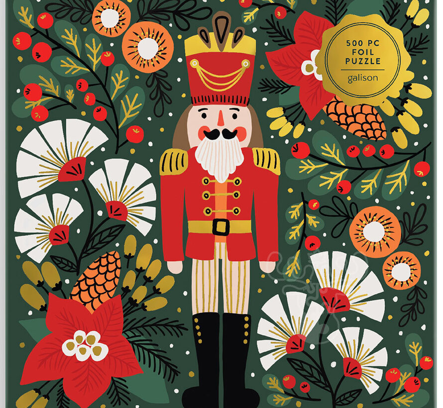 Galison Merry Nutcracker Foil Puzzle 500pcs