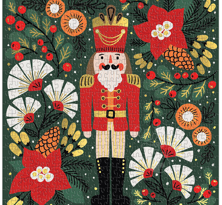 Galison Merry Nutcracker Foil Puzzle 500pcs
