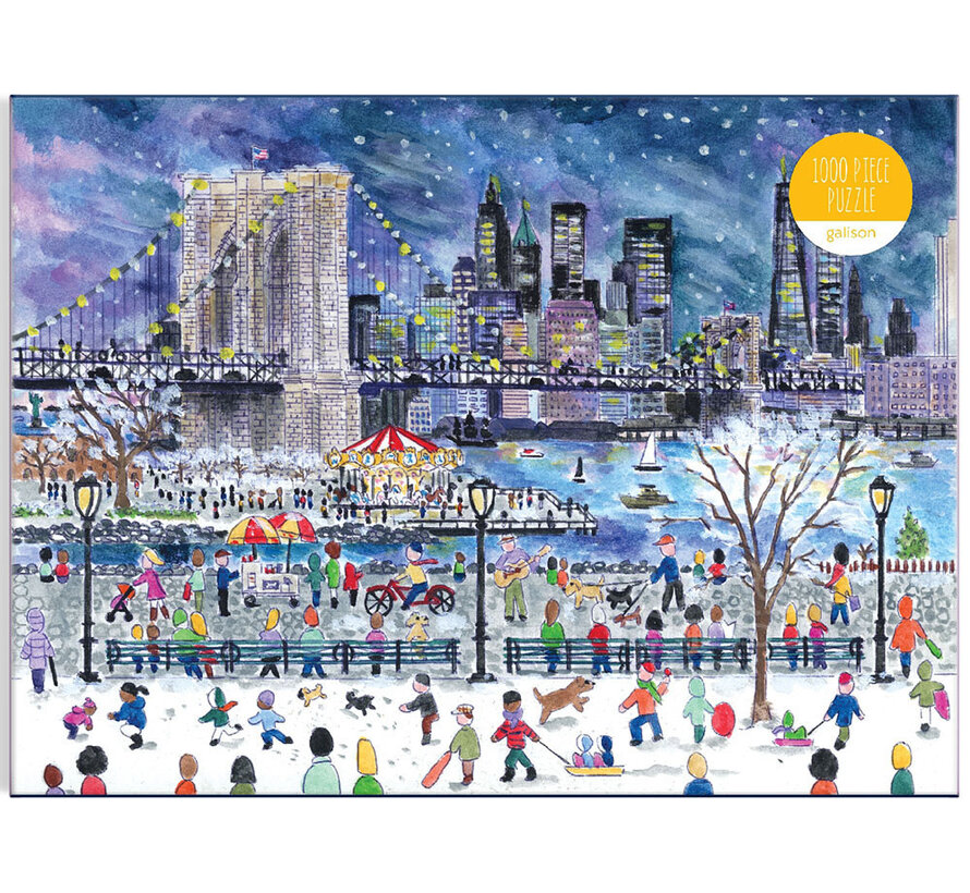 Galison Michael Storrings Snowfall Over New York City Puzzle 1000pcs