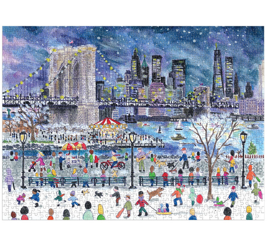 Galison Michael Storrings Snowfall Over New York City Puzzle 1000pcs
