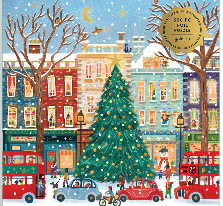 Galison Tinsel City Foil Puzzle 500pcs