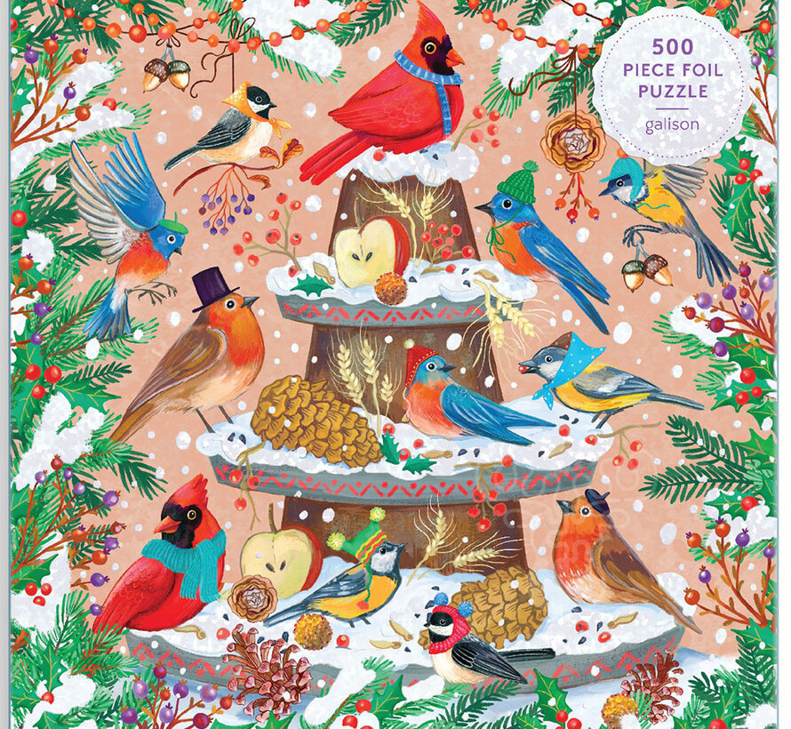 Galison Festive Feathers Foil Puzzle 500pcs