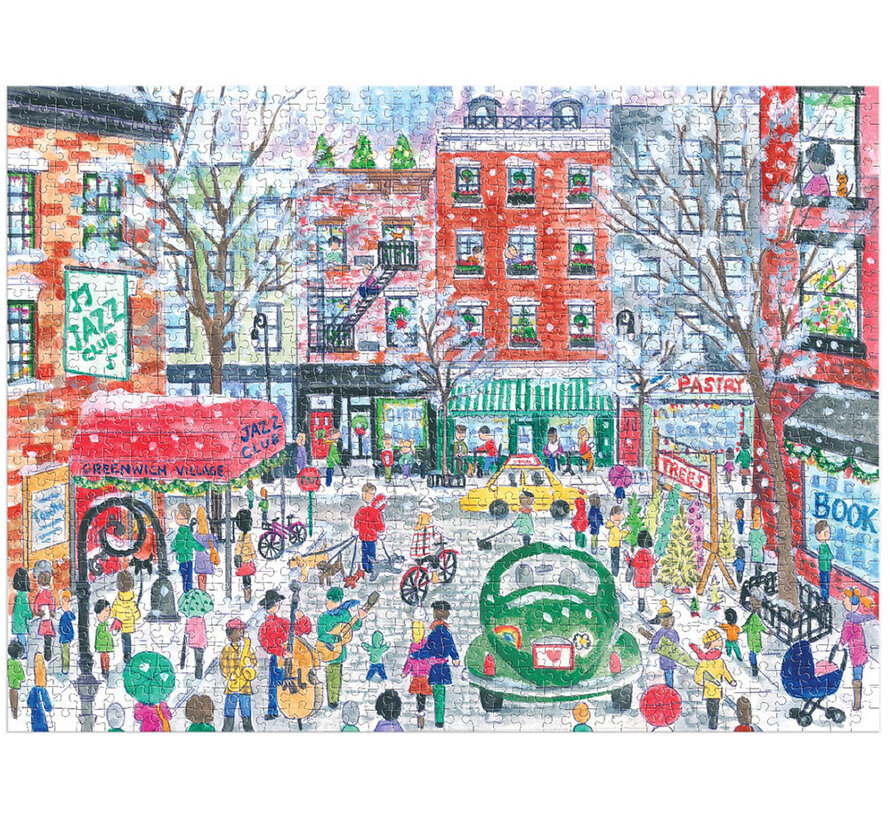 Galison Michael Storrings Christmas in Greenwich Village Puzzle 1000pcs