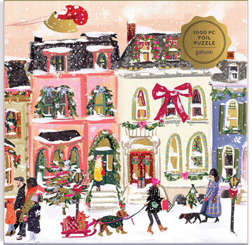 Galison Galison Snowfall on Main Street Foil Puzzle 1000pcs