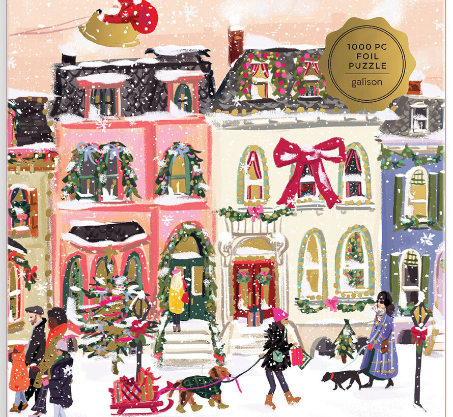 Galison Snowfall on Main Street Foil Puzzle 1000pcs