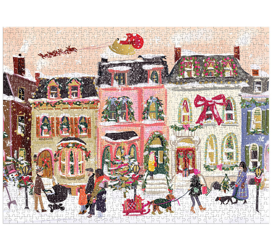 Galison Snowfall on Main Street Foil Puzzle 1000pcs