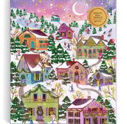 Galison Galison Joy Laforme Snowcap Village Foil Puzzle 1000pcs