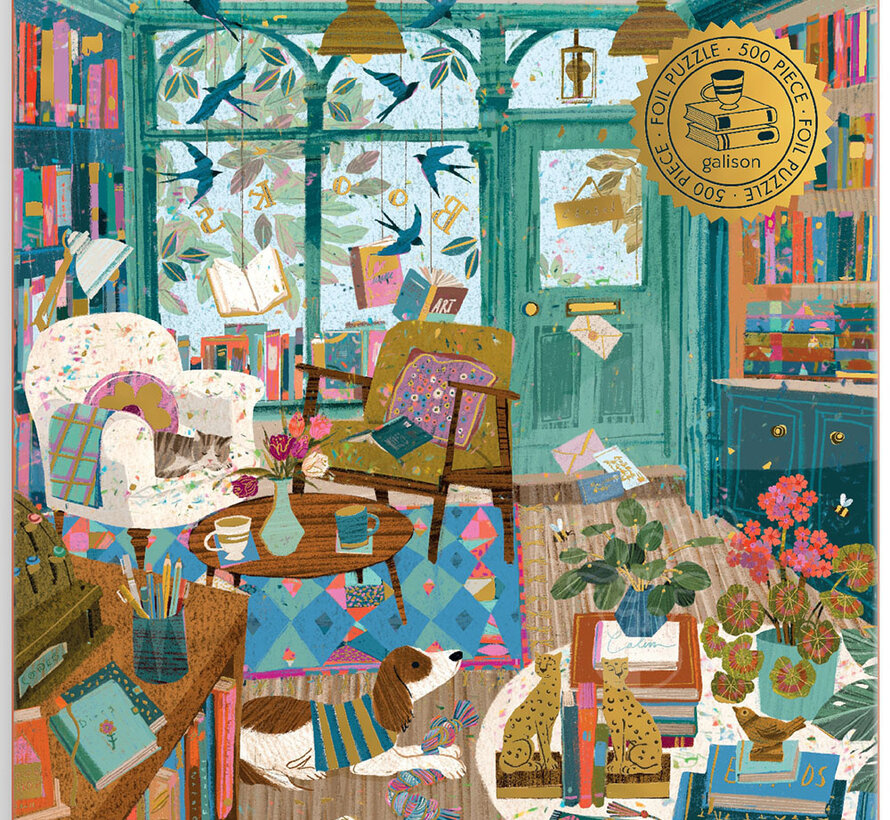 Galison Bookshop Afternoon Foil Puzzle 500pcs