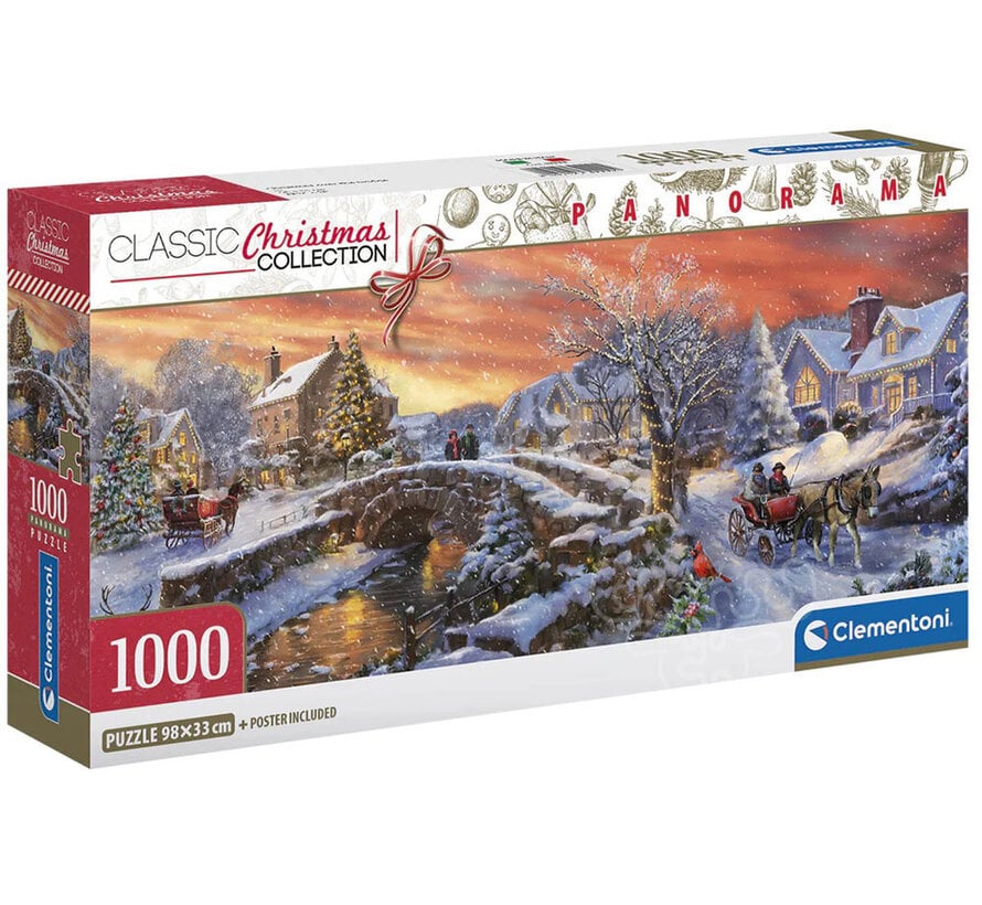 Clementoni Classic Christmas: Christmas Over the Bridge Panorama Puzzle 1000pcs