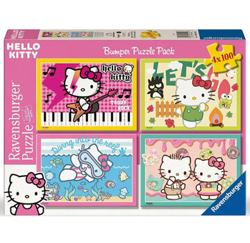 Ravensburger Ravensburger Hello Kitty Puzzle 4 x 100pcs Bumper Back