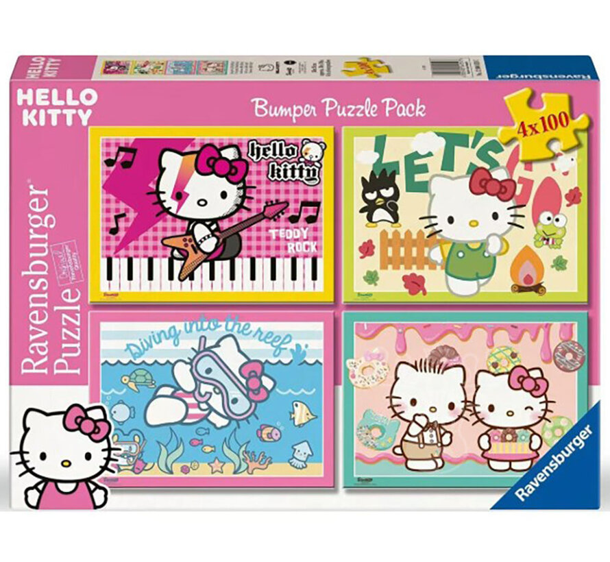 Ravensburger Hello Kitty Puzzle 4 x 100pcs Bumper Back