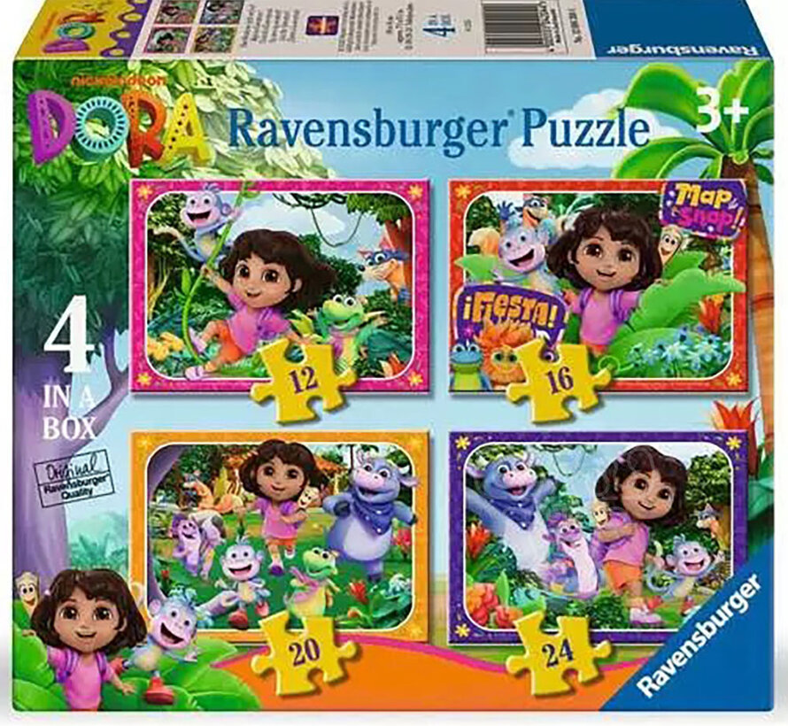 Ravensburger Dora the Explorer Puzzle: 12, 16,  20, 24pcs  XXL - 4 in a Box