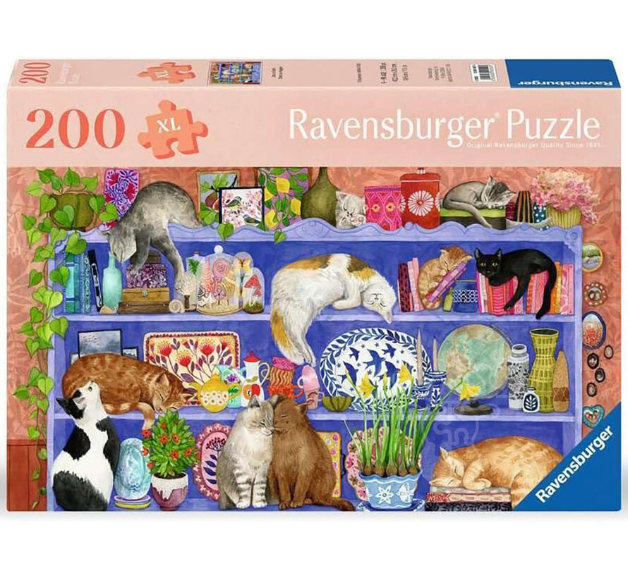 Ravensburger Feel Well & Puzzle: Cats on the Shelf Puzzle 200pcs XL