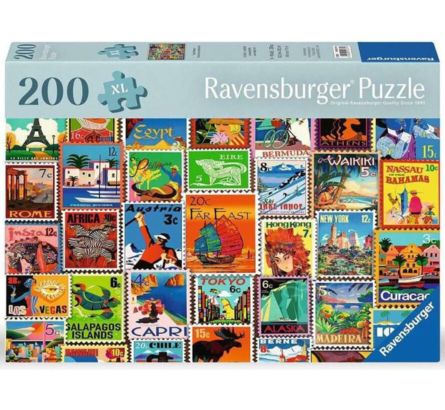 Ravensburger Feel Well & Puzzle: Travel Stamps Puzzle 200pcs XL
