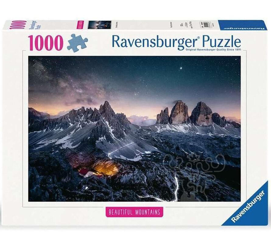 Ravensburger Beautiful Mountains: Three Peaks, Dolomites Puzzle 1000pcs