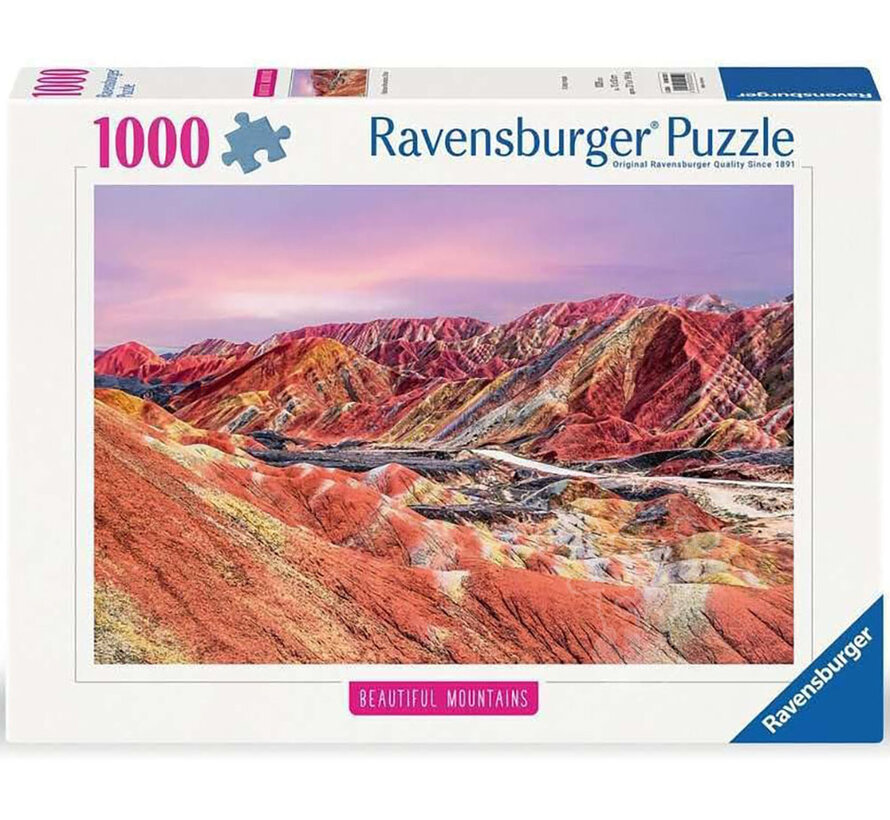 Ravensburger Beautiful Mountains: Rainbow Mountains, China Puzzle 1000pcs
