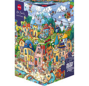 Heye Heye Happytown Puzzle 1500pcs Triangle Box RETIRED