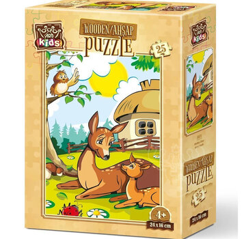 Art Puzzle Art Puzzle Mother Deer Wooden Puzzle 25pcs