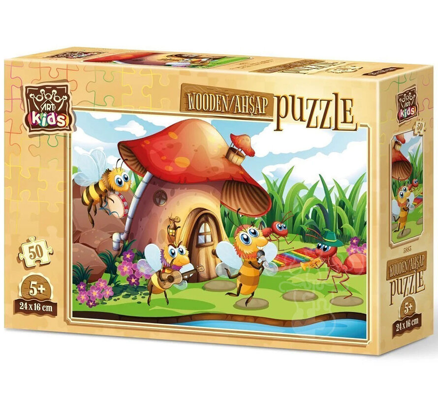 Art Puzzle Singer Bee and His Orchestra Wooden Puzzle 50pcs