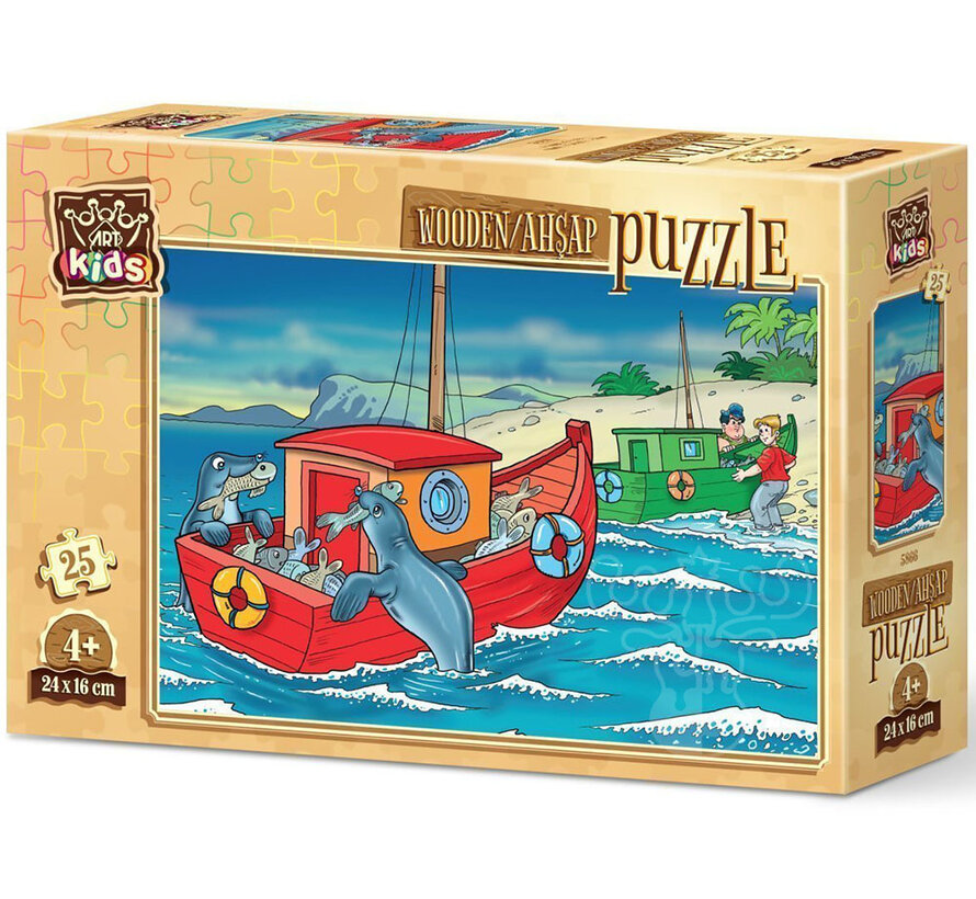 Art Puzzle Happy Seals Wooden Puzzle 25pcs