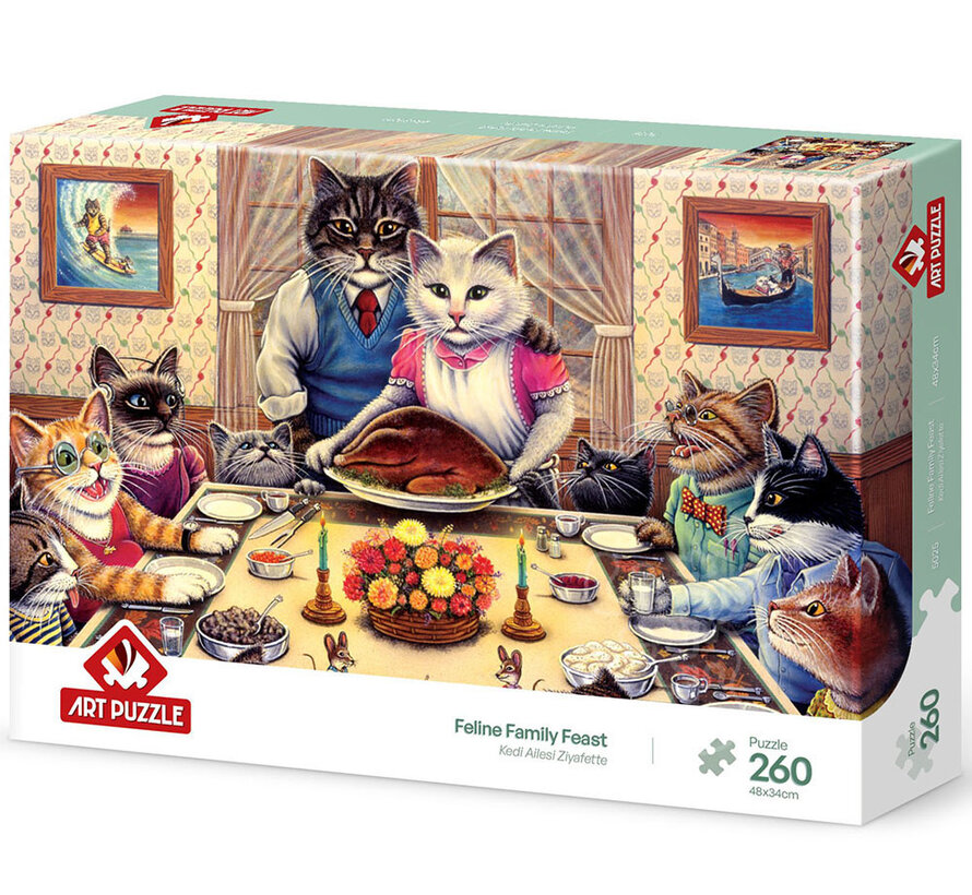 Art Puzzle Feline Family Feast Puzzle 260pcs