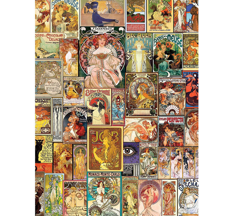 Art Puzzle Art Nouveau Poster Collage Puzzle 1500pcs