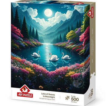 Art Puzzle Art Puzzle Lake of Swans in Moonlight Puzzle 500pcs