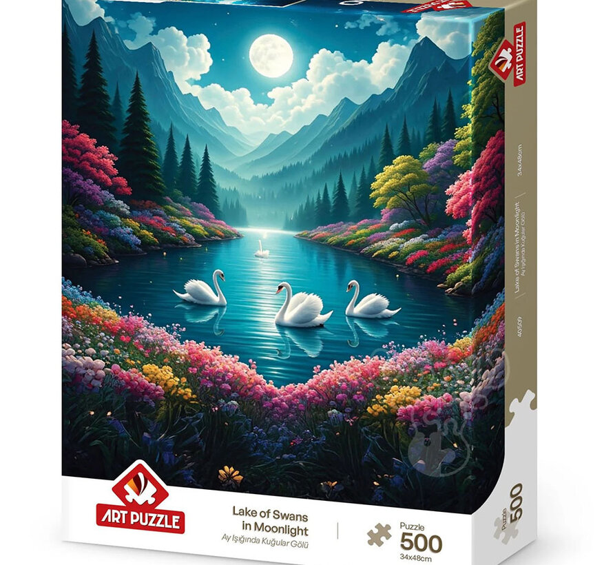 Art Puzzle Lake of Swans in Moonlight Puzzle 500pcs