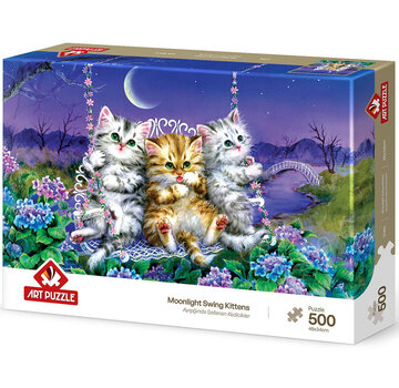 Art Puzzle Art Puzzle Moonlight Swing Kittens Puzzle 500pcs