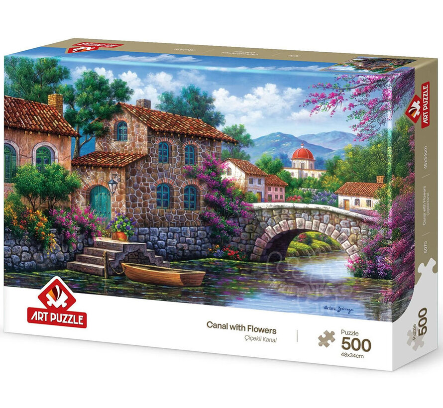 Art Puzzle Canal With Flowers Puzzle 500pcs