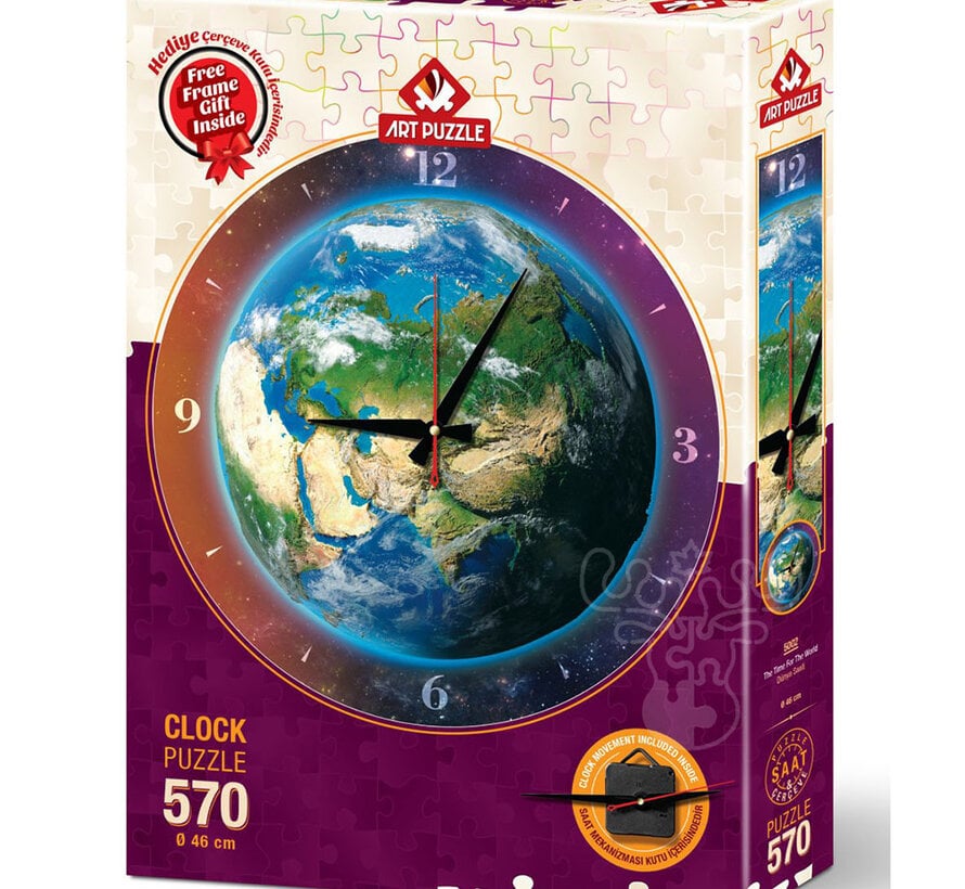 FINAL SALE Art Puzzle The Time For The World Puzzle 570pcs Clock