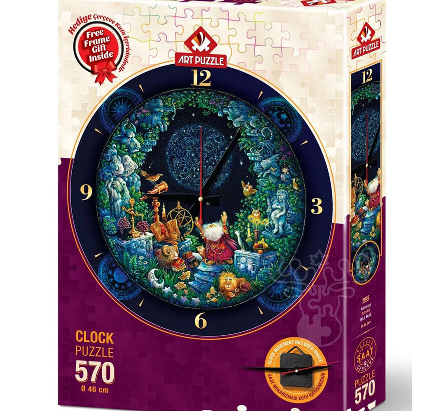 FINAL SALE Art Puzzle Astrology Puzzle 570pcs Clock
