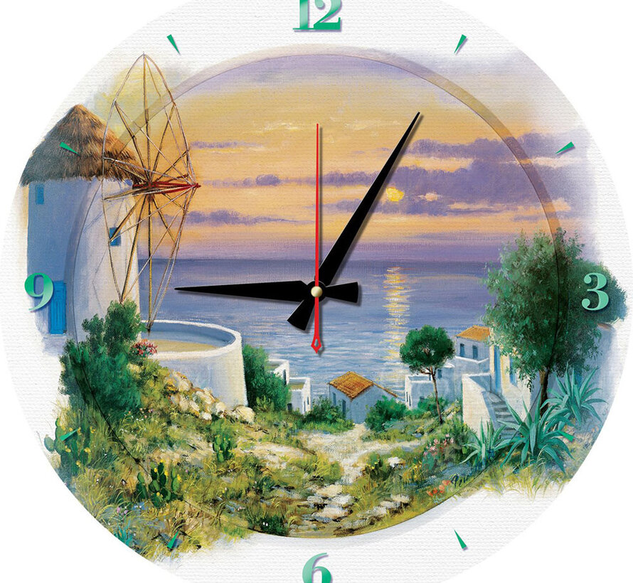 FINAL SALE Art Puzzle Aegean Evening Puzzle 570pcs Clock