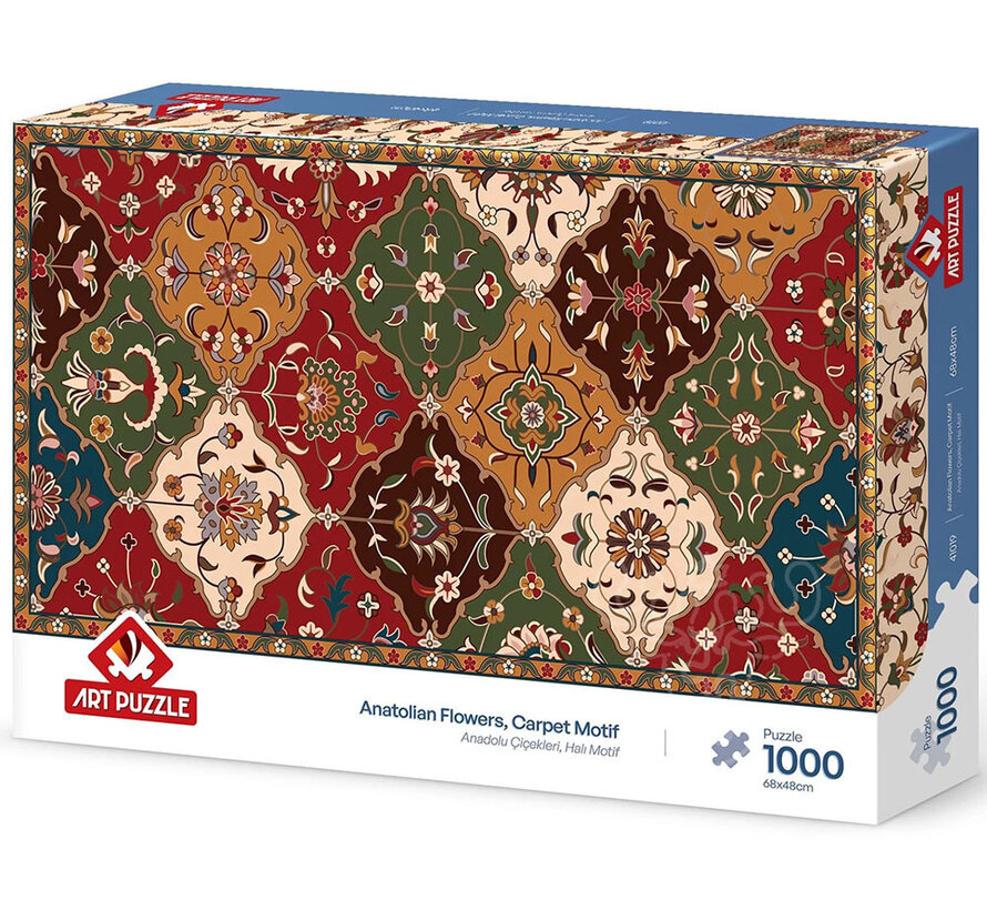 Art Puzzle Anatolian Flowers, Carpet Motif Puzzle 1000pcs