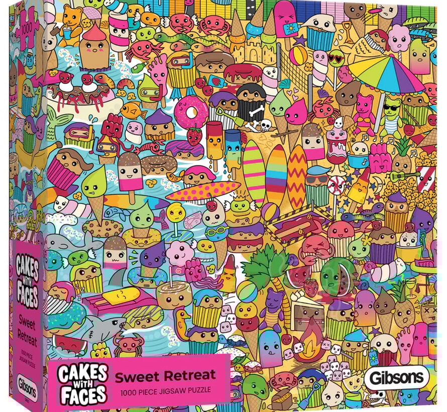 FINAL SALE Gibsons Cakes with Faces - Sweet Retreat Puzzle 1000pcs RETIRED