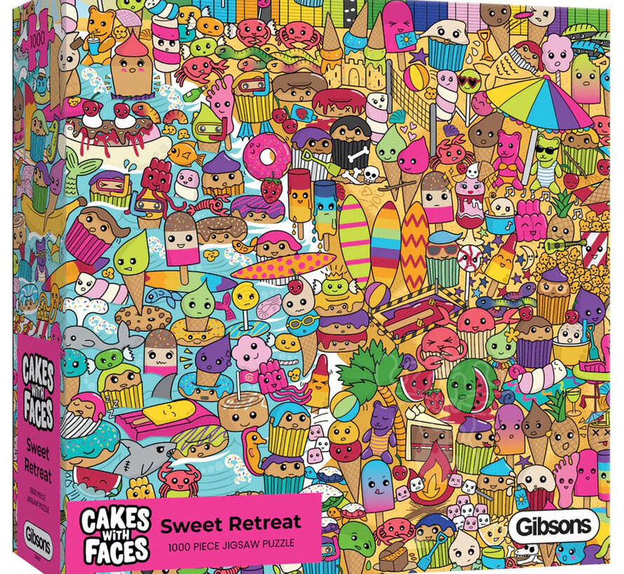 Gibsons Cakes with Faces - Sweet Retreat Puzzle 1000pcs RETIRED