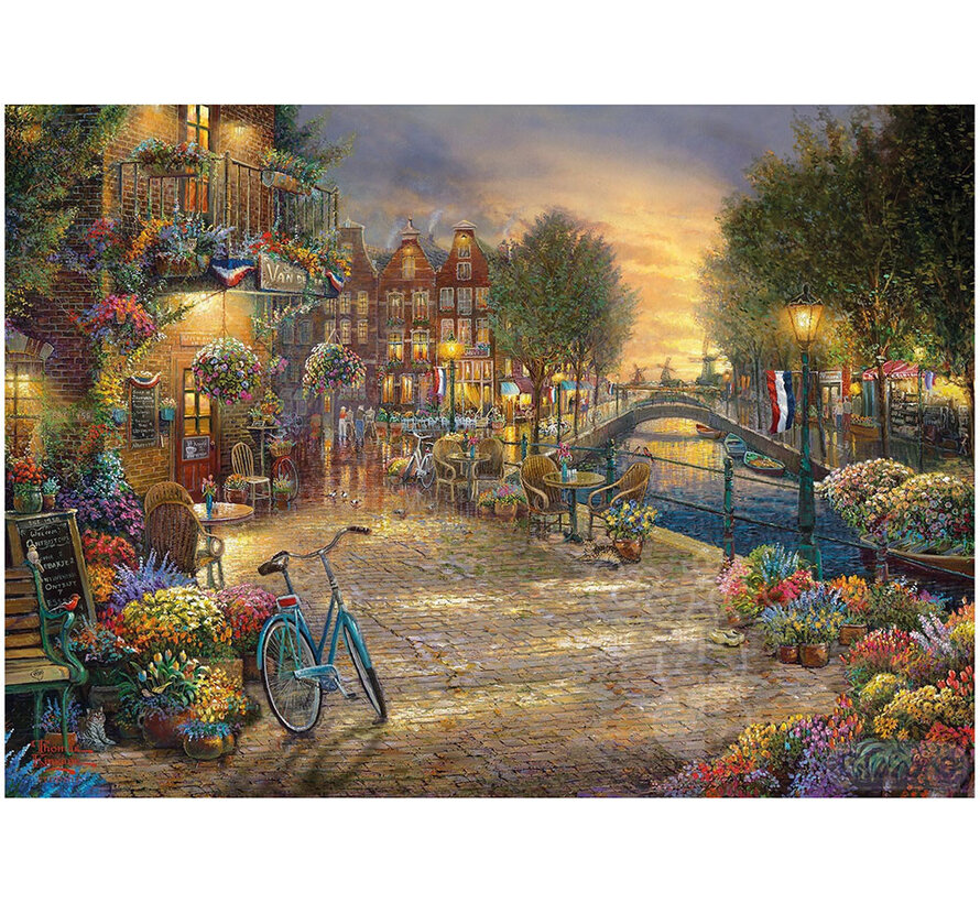 Gibsons Thomas Kinkade: Amsterdam Café Puzzle 1000pcs RETIRED